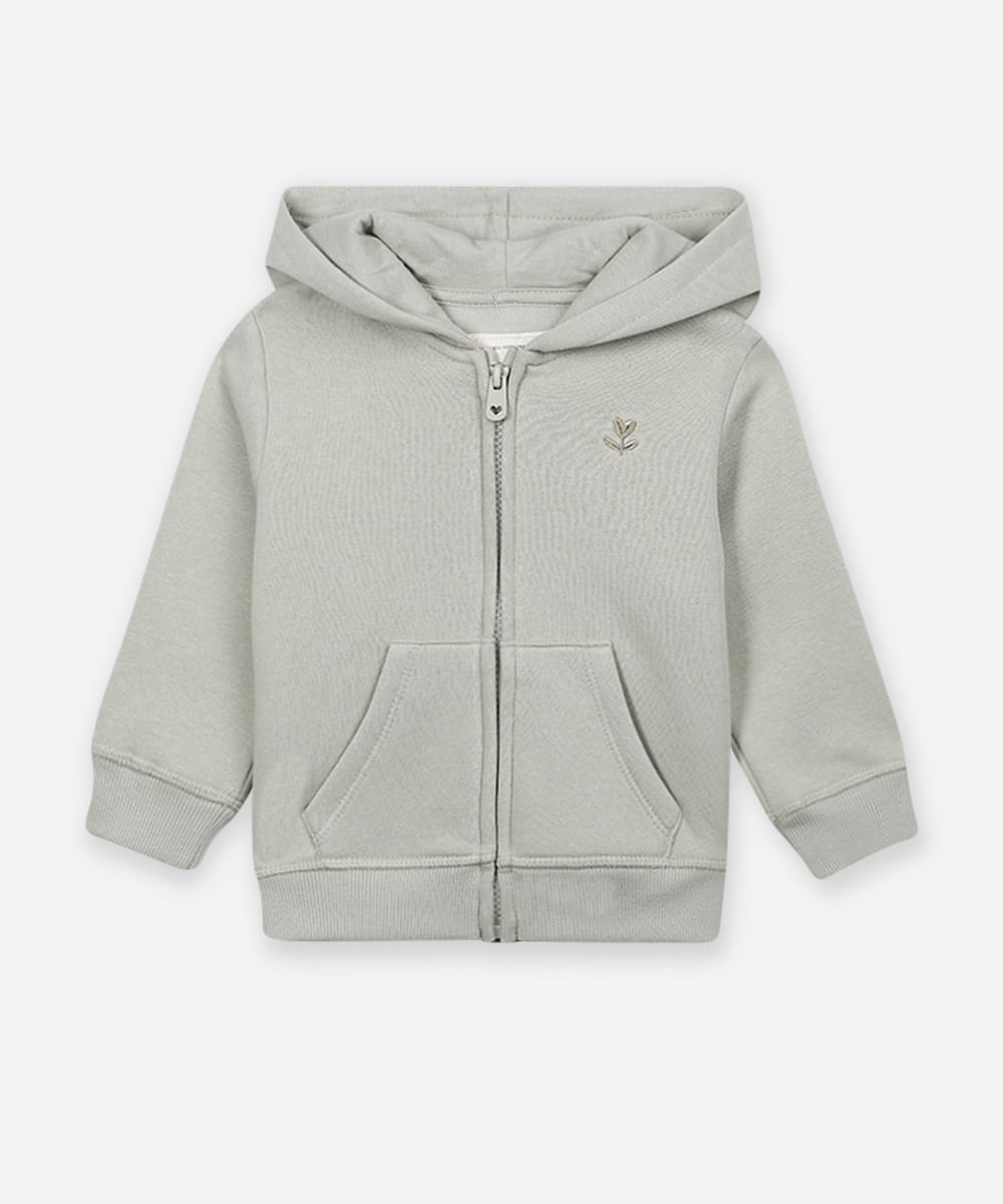 jaqueta infantil de moletom com capuz verde