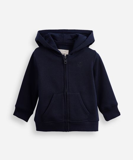 jaqueta infantil de moletom com capuz azul 2