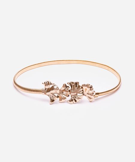 cinto de metal floral dourado 80CM