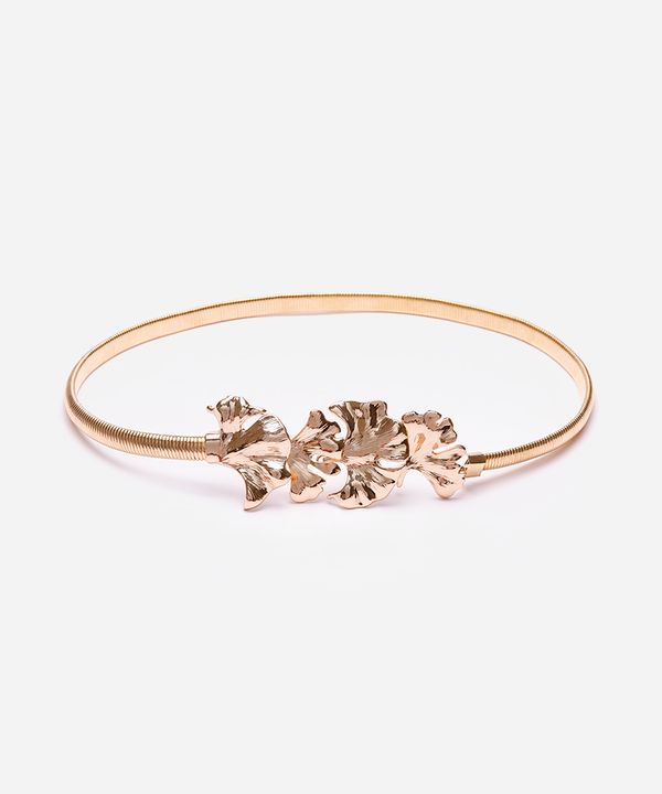 cinto de metal floral dourado 80CM