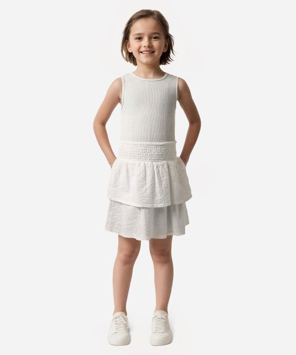 regata de poliamida infantil com brilho texturizada off white 12