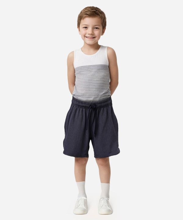 bermuda boardshort infantil lisa azul 8