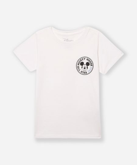 camiseta de algodão infantil mickey branca 5
