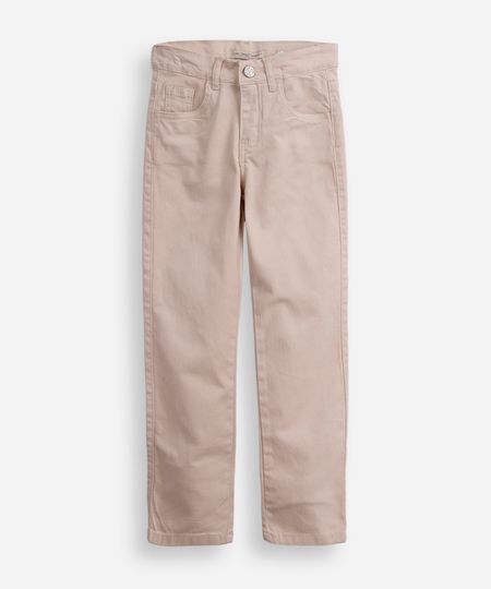 calça slim infantil de sarja bege 6
