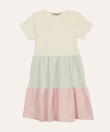 vestido infantil de algodão texturizado colorido 4 vestido infantil de algodão texturizado colorido 4