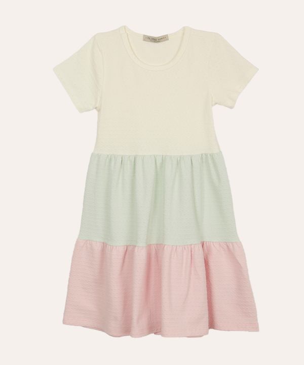 vestido infantil de algodão texturizado colorido 10