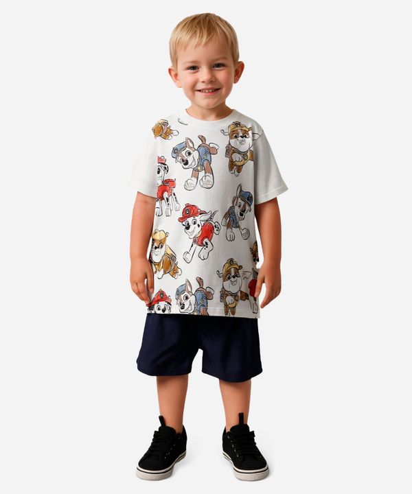 camiseta de algodão infantil patrulha canina off white 3