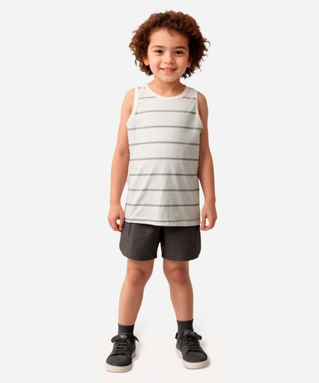regata infantil de algodão listrada verde 6 regata infantil de algodão listrada verde 6