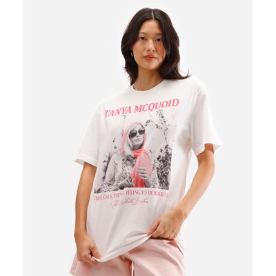 camiseta feminina de algodão the white lotus off white