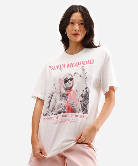 camiseta feminina de algodão the white lotus off white PP camiseta feminina de algodão the white lotus off white PP