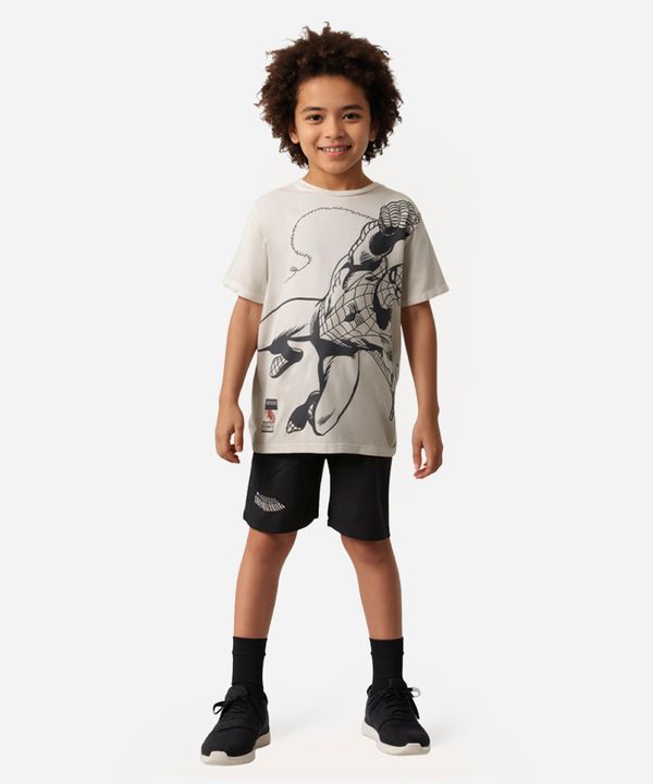 pijama infantil curto homem aranha bege 6