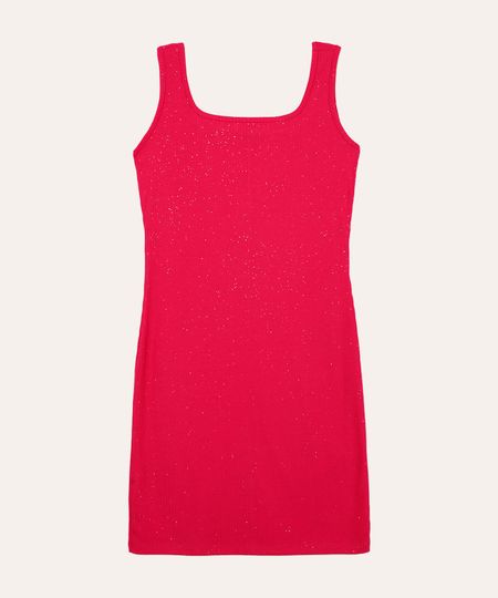 vestido juvenil canelado com brilho rosa 14
