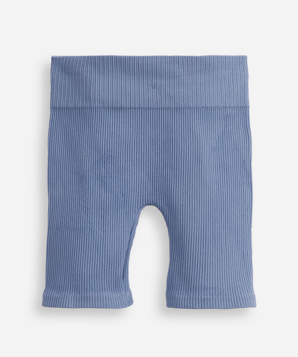 bermuda ciclista infantil canelada azul