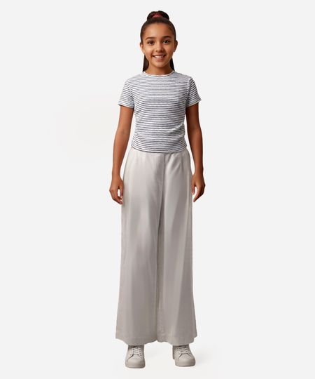 camiseta cropped de algodão juvenil com franzido listrada off white 10
