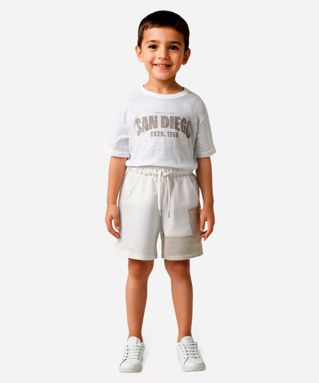 short infantil de moletom com recorte off white 3 short infantil de moletom com recorte off white 3