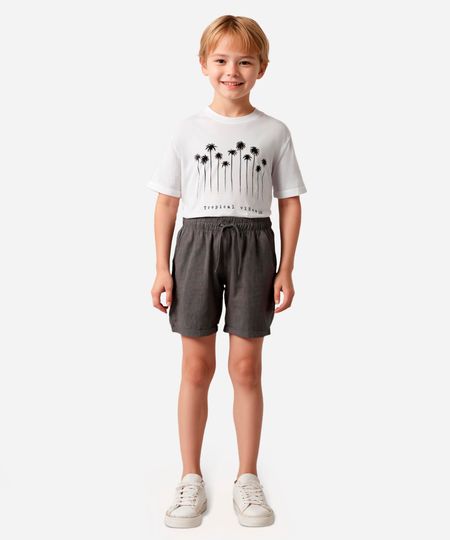 bermuda boardshort infantil lisa cinza 4 bermuda boardshort infantil lisa cinza 4