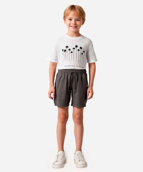 bermuda boardshort infantil lisa cinza 4