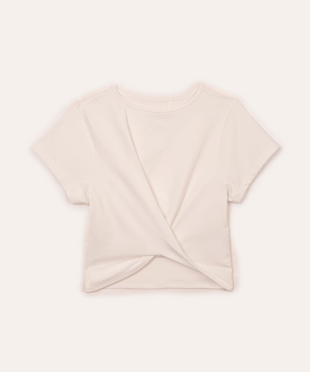 cropped de algodão juvenil torcido na barra off white