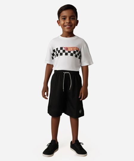 short boardshort infantil cós com elástico e cordão preto 4 short boardshort infantil cós com elástico e cordão preto 4