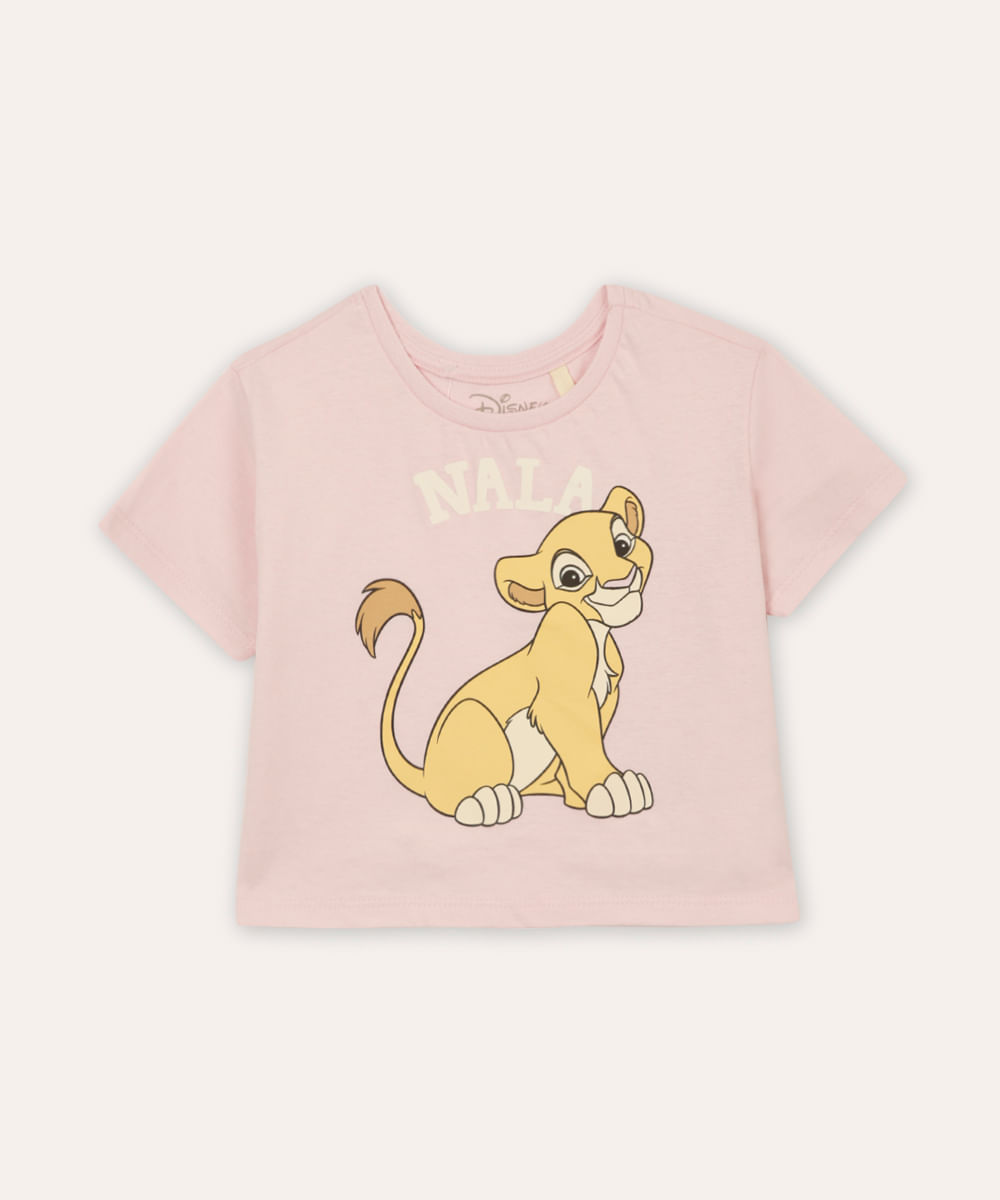camiseta infantil de algodão nala rosa