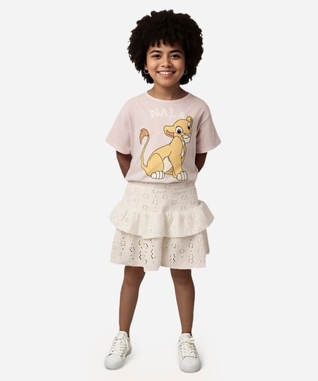 short saia de laise infantil off white 4