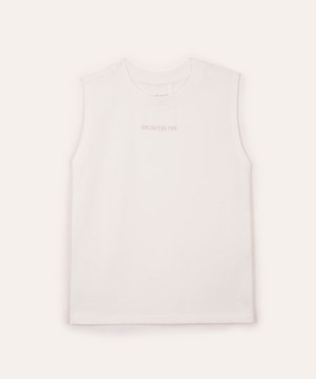 regata machão infantil de algodão off white 6