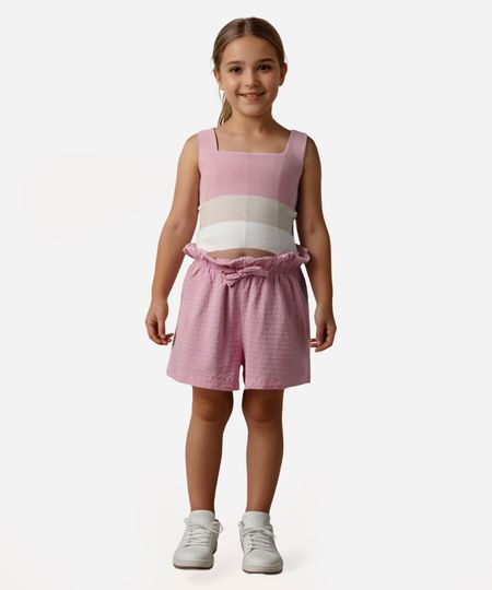 short clochard infantil texturizado rosa 1 short clochard infantil texturizado rosa 1