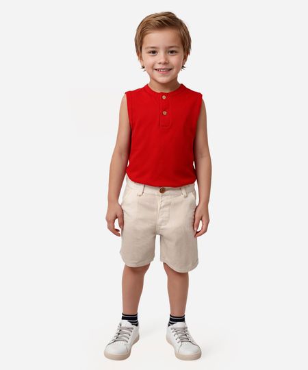 bermuda infantil de algodão com bolsos off white 3 bermuda infantil de algodão com bolsos off white 3