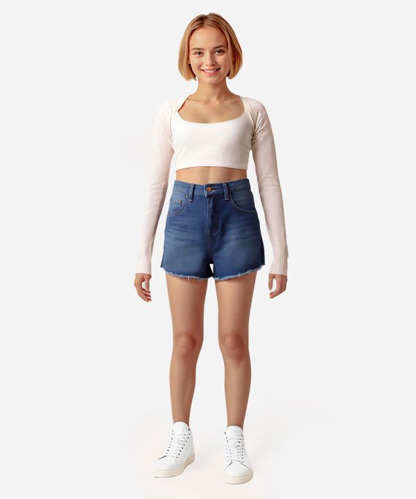 conjunto juvenil top e bolero manga longa off white 16
