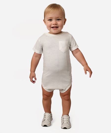 body de algodão infantil texturizado off white 3-6