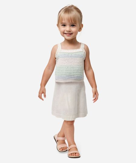 cropped de tricot infantil listrado colorido 4