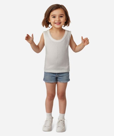 regata de algodão infantil com glitter off white 3