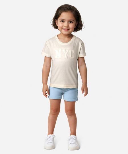 camiseta de algodão infantil nyc off white 3