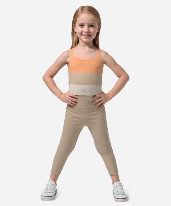 cropped de tricot infantil listrado laranja 6