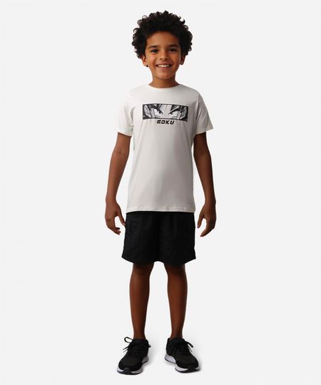 camiseta juvenil de algodão goku bege 10