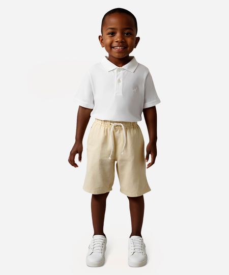 bermuda infantil cós com elástico e cordão amarela 12 bermuda infantil cós com elástico e cordão amarela 12