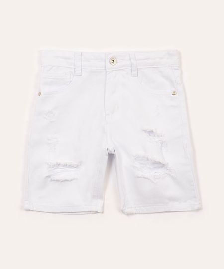 bermuda infantil de sarja destroyed com bolso branco 4 bermuda infantil de sarja destroyed com bolso branco 4