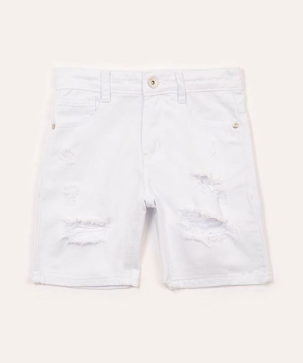 bermuda infantil de sarja destroyed com bolso branco 8