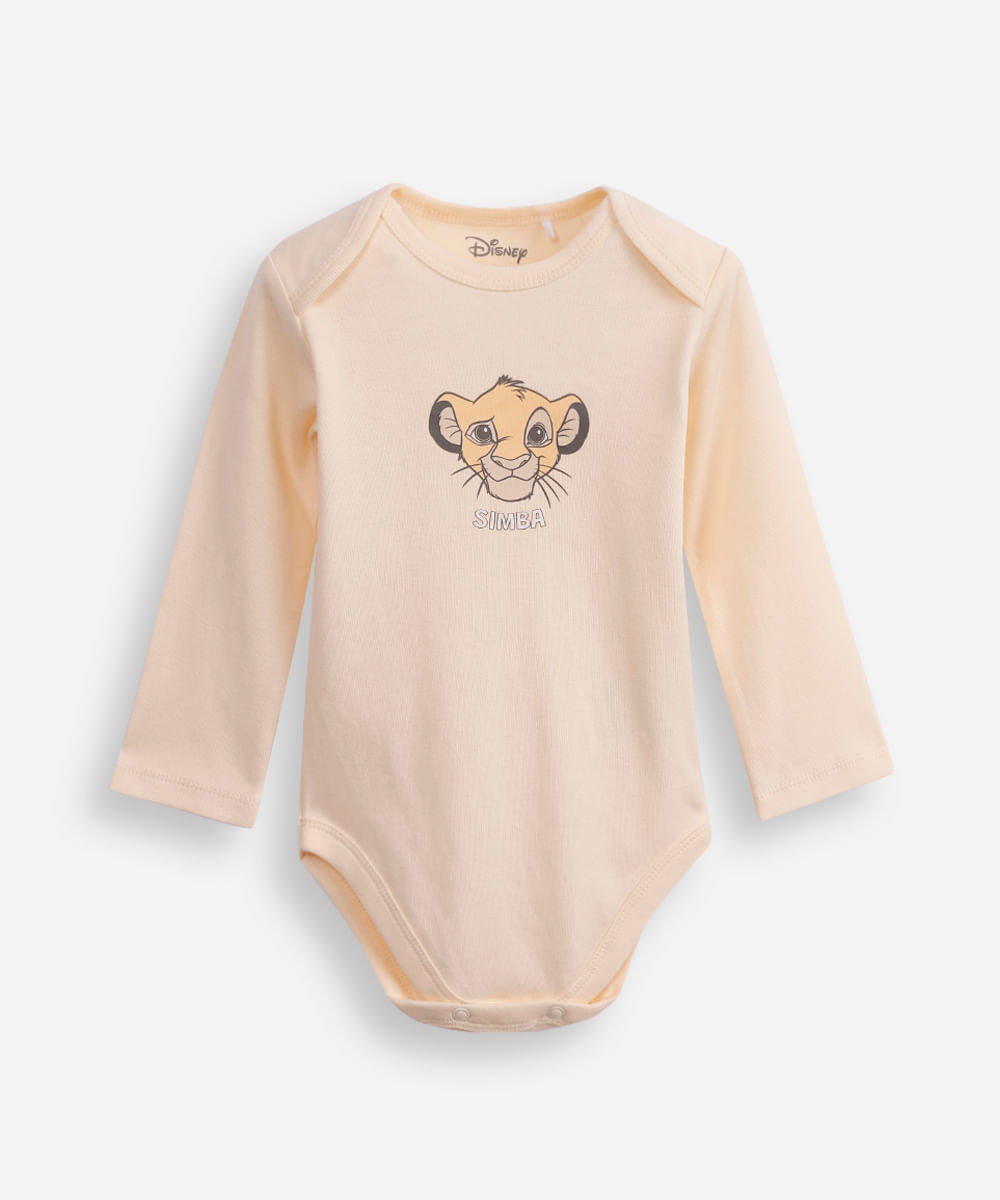 body infantil de algodão simba bege