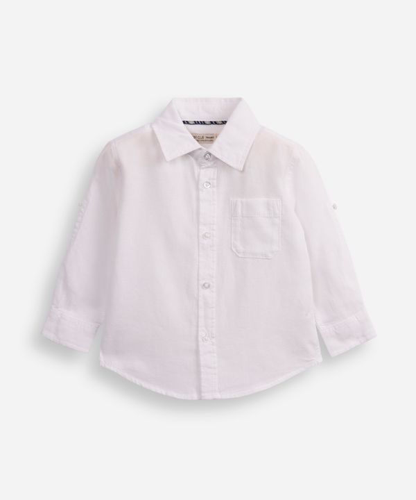 camisa de algodão infantil com martingale branca 5
