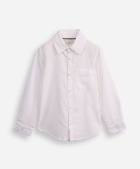 camisa de algodão infantil com bolso off white 12 camisa de algodão infantil com bolso off white 12