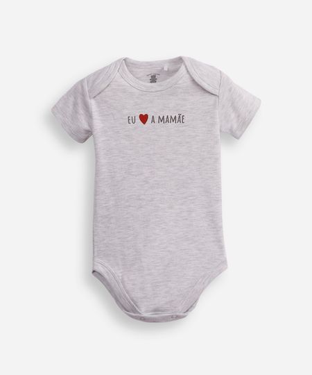 body infantil de algodão eu amo a mamãe cinza 18-24 body infantil de algodão eu amo a mamãe cinza 18-24
