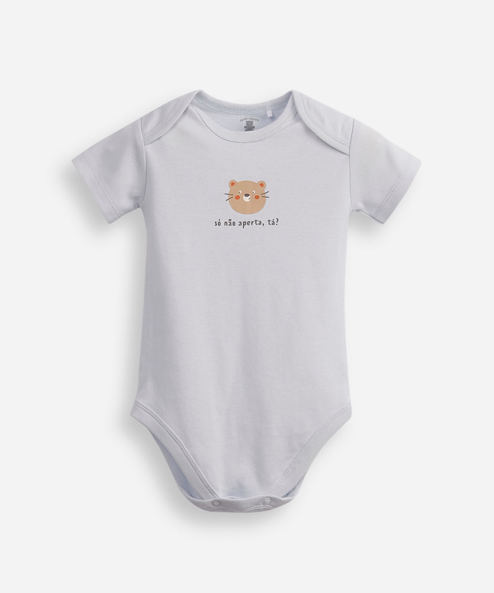 body infantil de algodão só não aperta tá azul