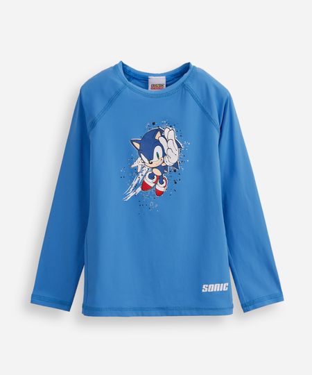 camiseta infantil manga longa proteção uv sonic azul 4 camiseta infantil manga longa proteção uv sonic azul 4