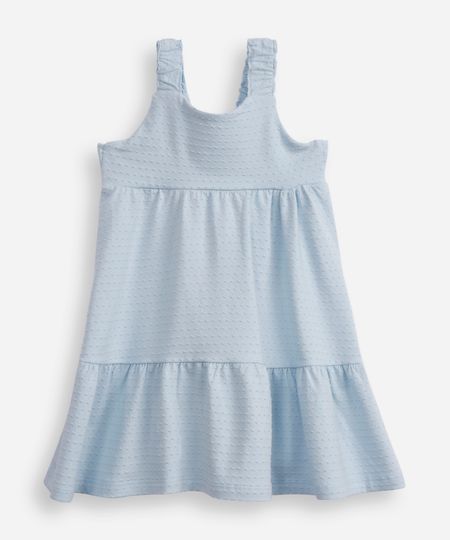 vestido de algodão infantil poá azul 5