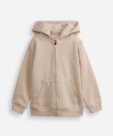 blusão infantil de moletom com zíper bege 4 blusão infantil de moletom com zíper bege 4