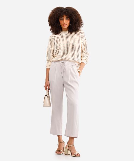 calça jogger feminina de viscose bege 38 calça jogger feminina de viscose bege 38