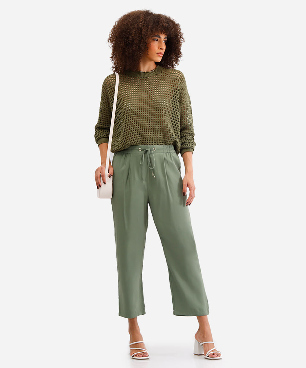 calça jogger feminina de viscose verde