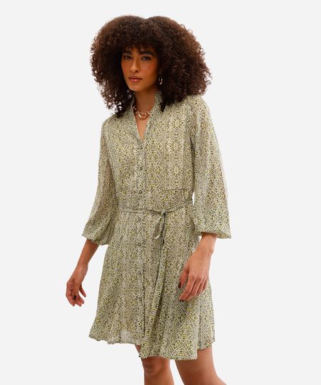 vestido chemise feminino estampado verde M vestido chemise feminino estampado verde M