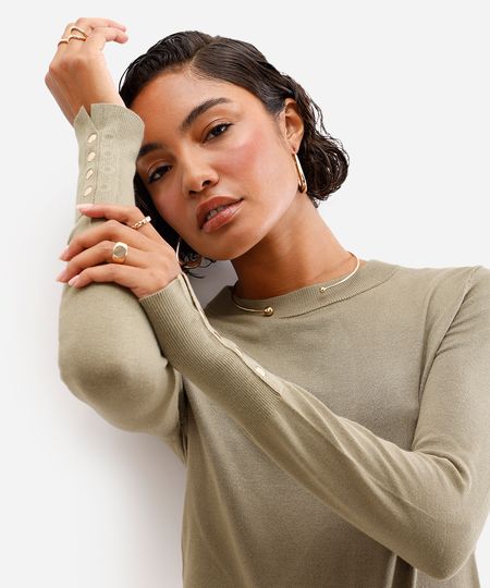 suéter de tricô com botões vinho - verde médio GG suéter de tricô com botões vinho - verde médio GG